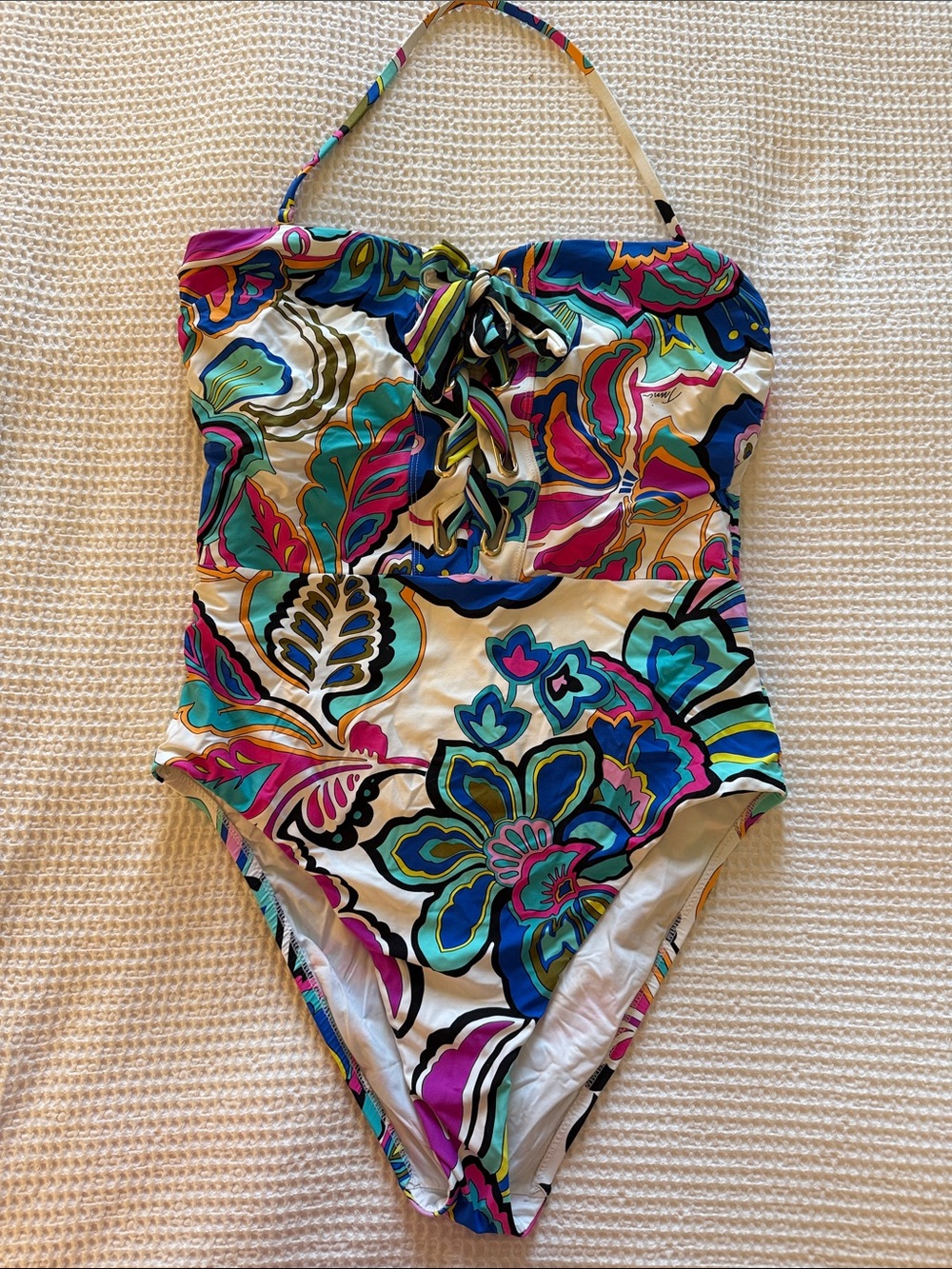 Trina Turk Vibrant Floral One-Piece Swimsuit size 12